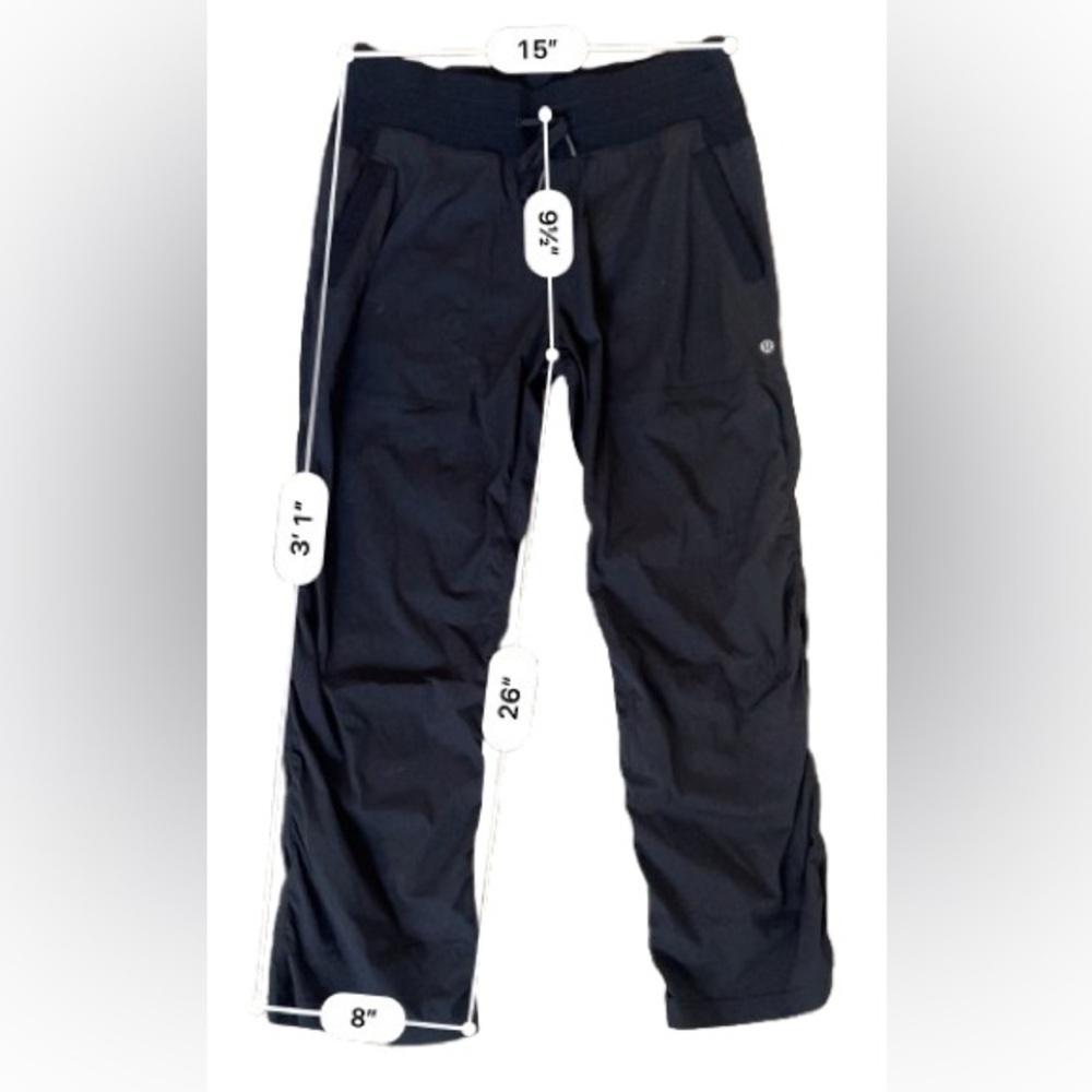Lululemon Athletica Studio Pant Black Drawstring Athletic Pants Size 8 - Picture 5 of 7